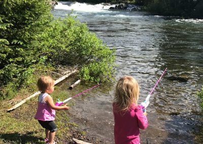 Fishing in Soda Butte Creek from Mountain Lux Vacation Rental